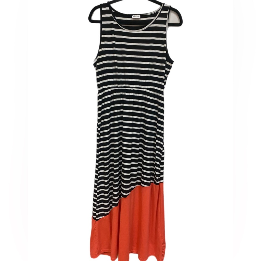 Chicmatchy Sleeveless Stripe Color Block Maxi Dress Size XL
